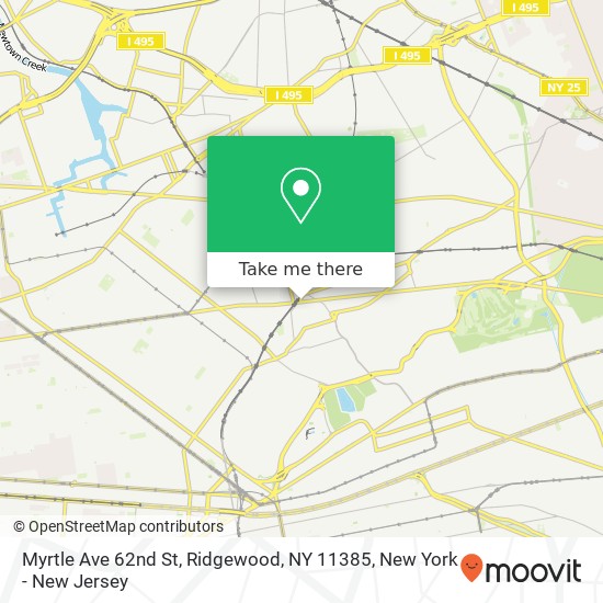 Mapa de Myrtle Ave 62nd St, Ridgewood, NY 11385