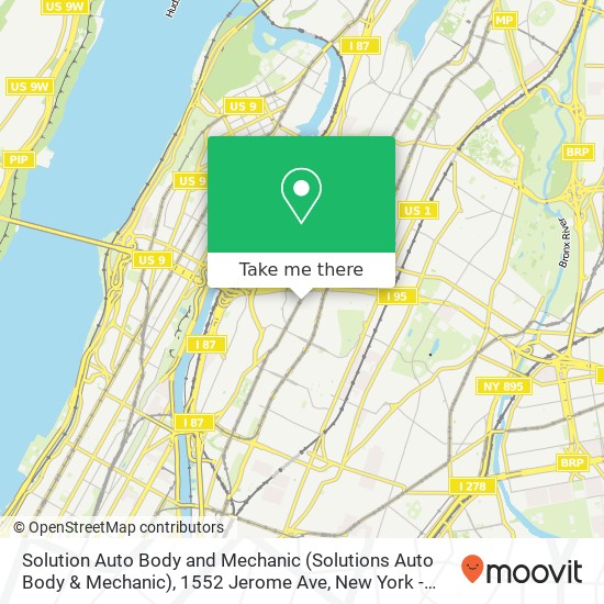 Solution Auto Body and Mechanic (Solutions Auto Body & Mechanic), 1552 Jerome Ave map