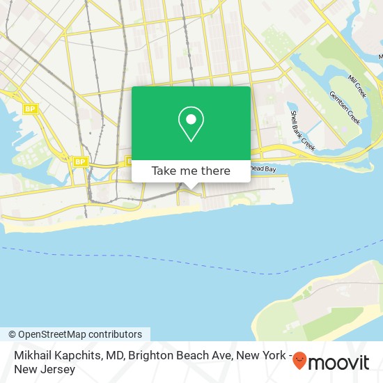 Mapa de Mikhail Kapchits, MD, Brighton Beach Ave