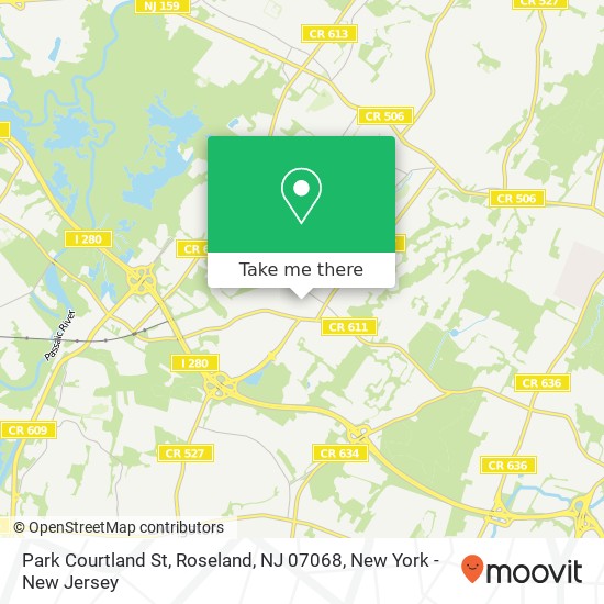 Mapa de Park Courtland St, Roseland, NJ 07068