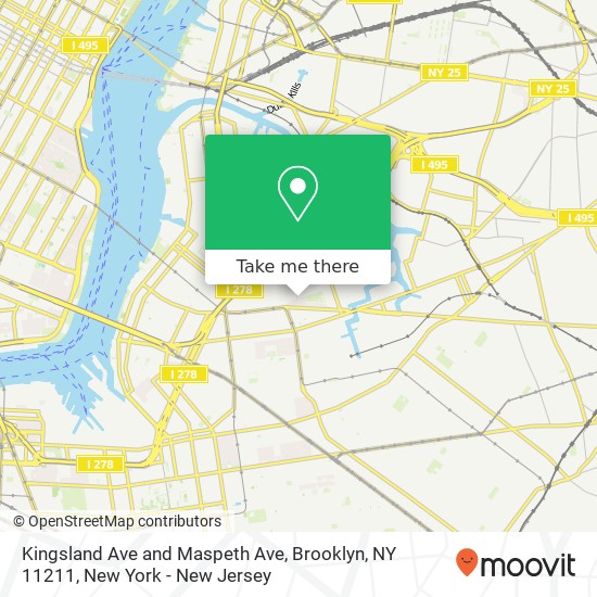 Mapa de Kingsland Ave and Maspeth Ave, Brooklyn, NY 11211