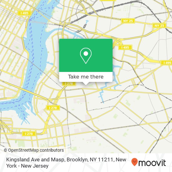 Mapa de Kingsland Ave and Masp, Brooklyn, NY 11211