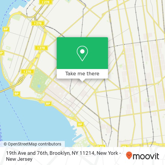 Mapa de 19th Ave and 76th, Brooklyn, NY 11214