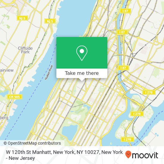 Mapa de W 120th St Manhatt, New York, NY 10027