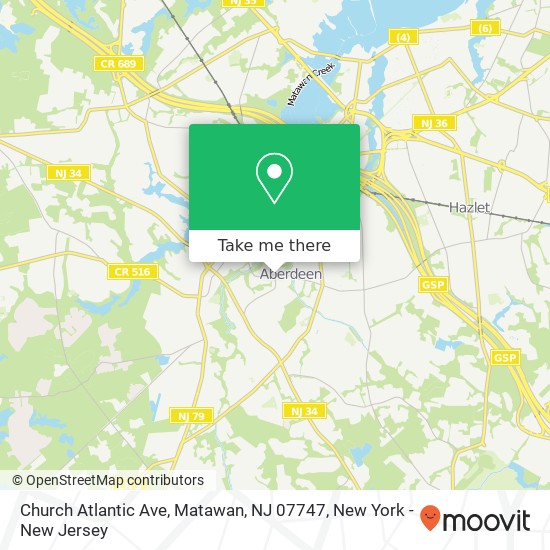 Church Atlantic Ave, Matawan, NJ 07747 map