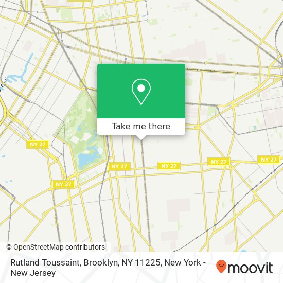 Mapa de Rutland Toussaint, Brooklyn, NY 11225