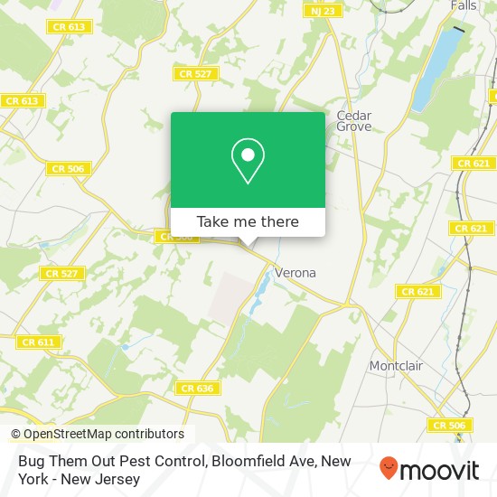 Mapa de Bug Them Out Pest Control, Bloomfield Ave