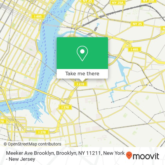 Mapa de Meeker Ave Brooklyn, Brooklyn, NY 11211