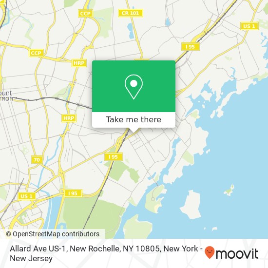 Mapa de Allard Ave US-1, New Rochelle, NY 10805
