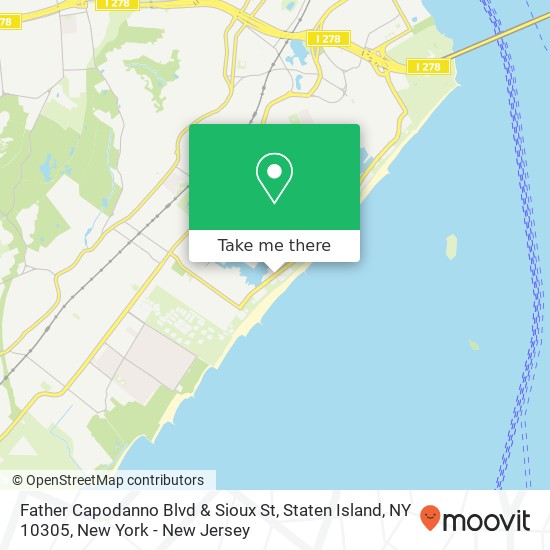 Mapa de Father Capodanno Blvd & Sioux St, Staten Island, NY 10305