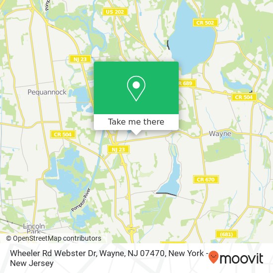 Mapa de Wheeler Rd Webster Dr, Wayne, NJ 07470