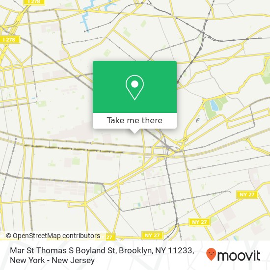 Mar St Thomas S Boyland St, Brooklyn, NY 11233 map