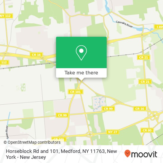 Mapa de Horseblock Rd and 101, Medford, NY 11763