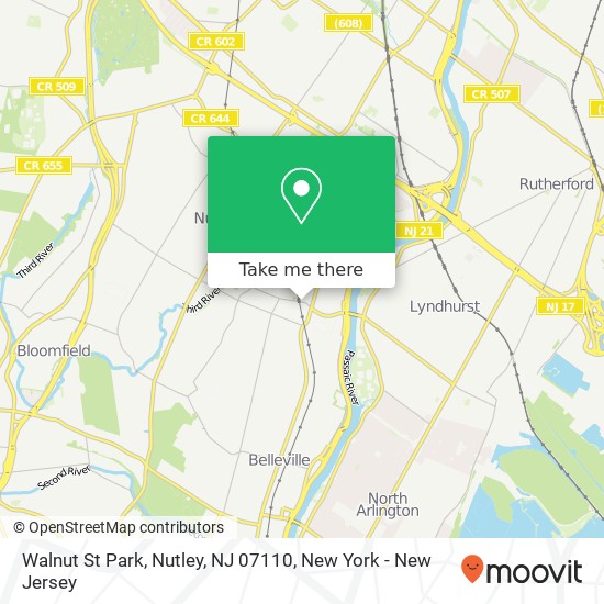 Mapa de Walnut St Park, Nutley, NJ 07110