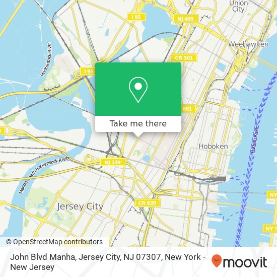 John Blvd Manha, Jersey City, NJ 07307 map