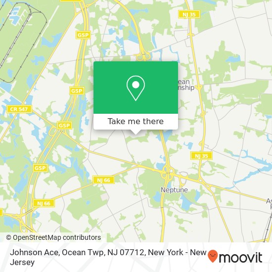 Mapa de Johnson Ace, Ocean Twp, NJ 07712