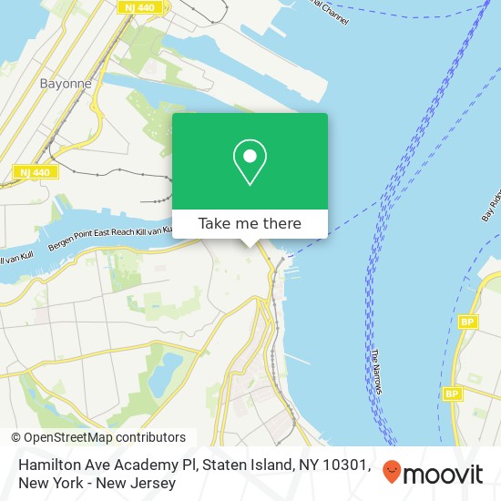 Mapa de Hamilton Ave Academy Pl, Staten Island, NY 10301
