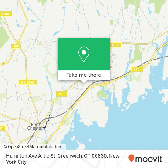 Mapa de Hamilton Ave Artic St, Greenwich, CT 06830