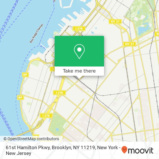 Mapa de 61st Hamilton Pkwy, Brooklyn, NY 11219