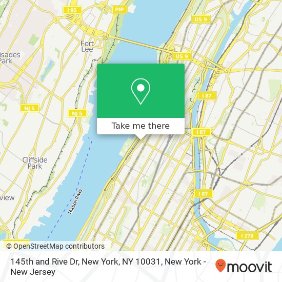 Mapa de 145th and Rive Dr, New York, NY 10031