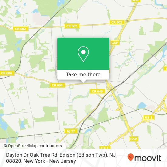 Dayton Dr Oak Tree Rd, Edison (Edison Twp), NJ 08820 map