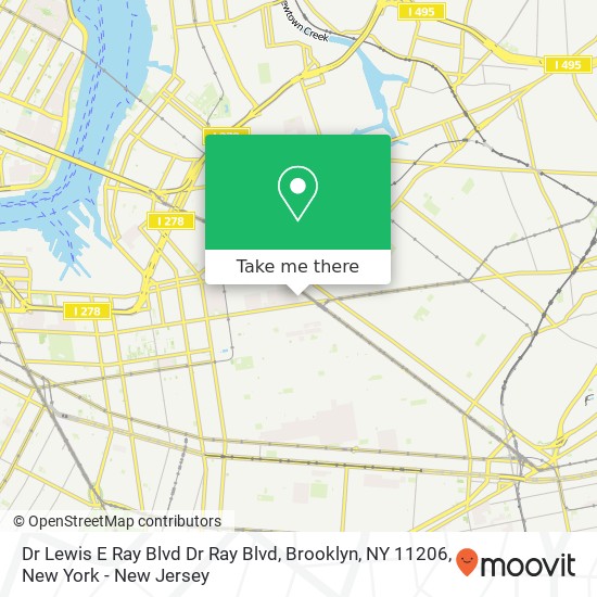 Mapa de Dr Lewis E Ray Blvd Dr Ray Blvd, Brooklyn, NY 11206