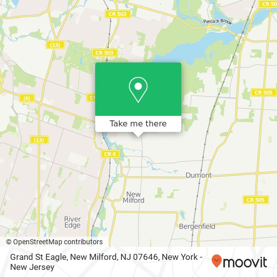 Mapa de Grand St Eagle, New Milford, NJ 07646