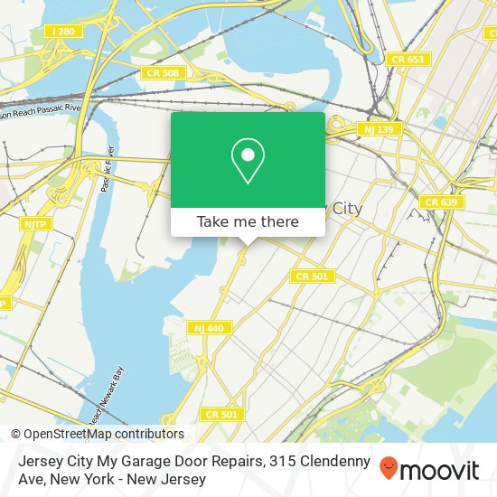 Mapa de Jersey City My Garage Door Repairs, 315 Clendenny Ave