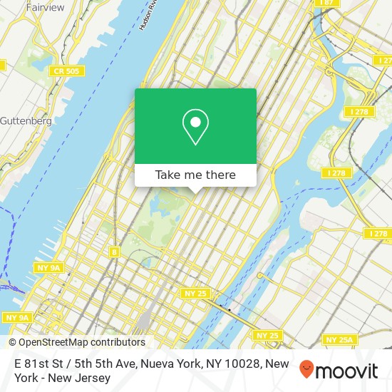 E 81st St / 5th 5th Ave, Nueva York, NY 10028 map