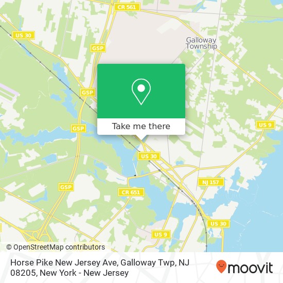 Mapa de Horse Pike New Jersey Ave, Galloway Twp, NJ 08205