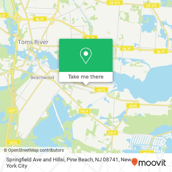 Springfield Ave and Hillsi, Pine Beach, NJ 08741 map