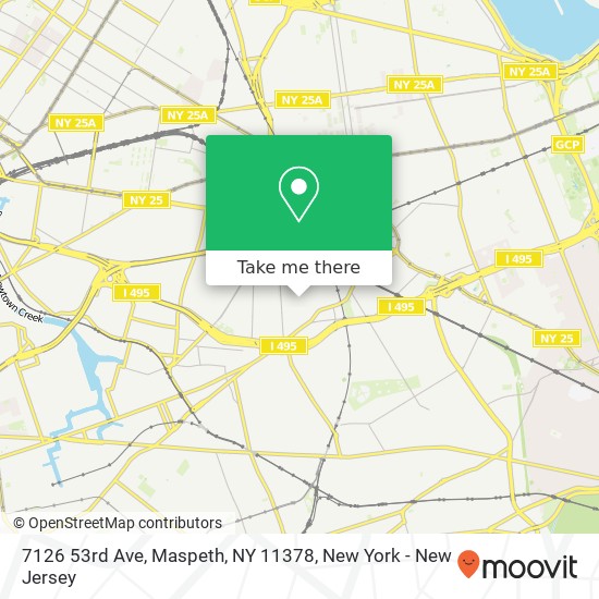 Mapa de 7126 53rd Ave, Maspeth, NY 11378