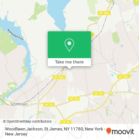 Mapa de Woodlawn Jackson, St James, NY 11780