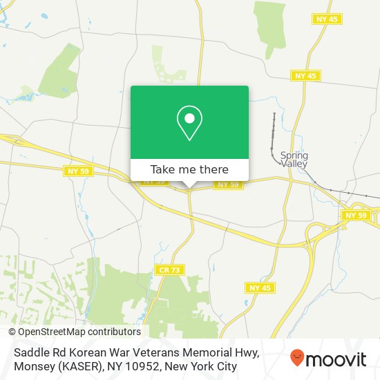 Mapa de Saddle Rd Korean War Veterans Memorial Hwy, Monsey (KASER), NY 10952