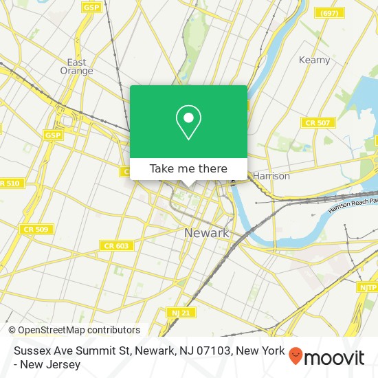 Sussex Ave Summit St, Newark, NJ 07103 map