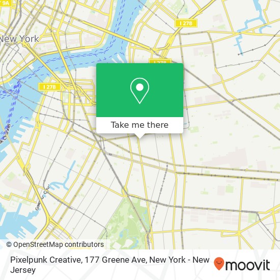 Mapa de Pixelpunk Creative, 177 Greene Ave