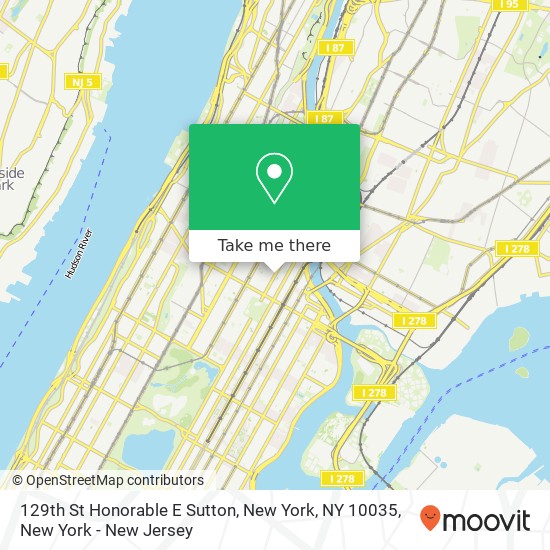 129th St Honorable E Sutton, New York, NY 10035 map