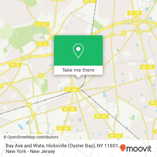 Mapa de Bay Ave and Wate, Hicksville (Oyster Bay), NY 11801