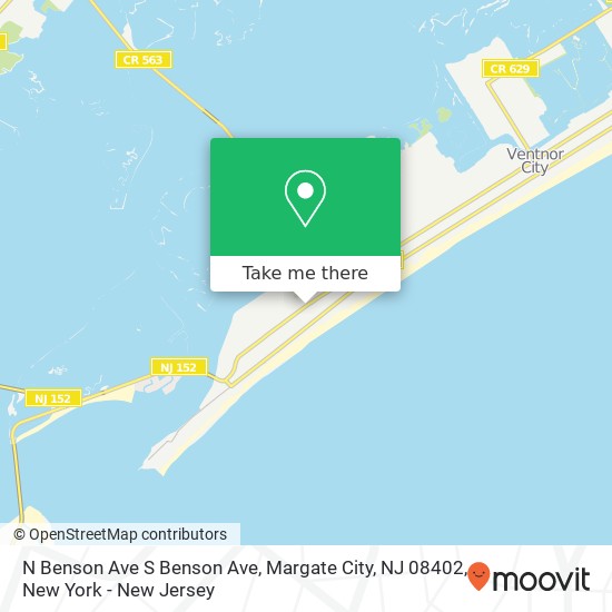 Mapa de N Benson Ave S Benson Ave, Margate City, NJ 08402