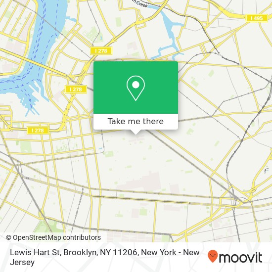 Mapa de Lewis Hart St, Brooklyn, NY 11206