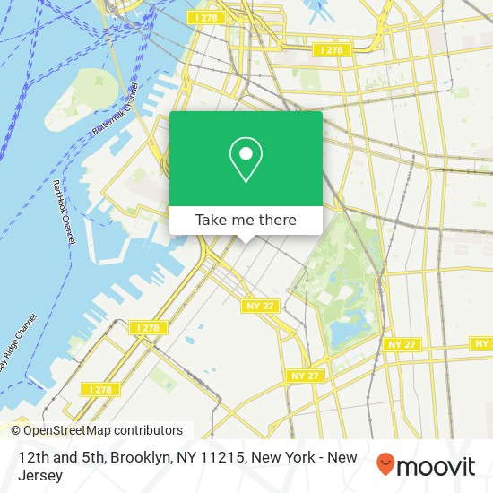Mapa de 12th and 5th, Brooklyn, NY 11215