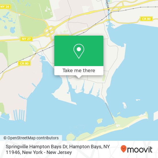 Mapa de Springville Hampton Bays Dr, Hampton Bays, NY 11946
