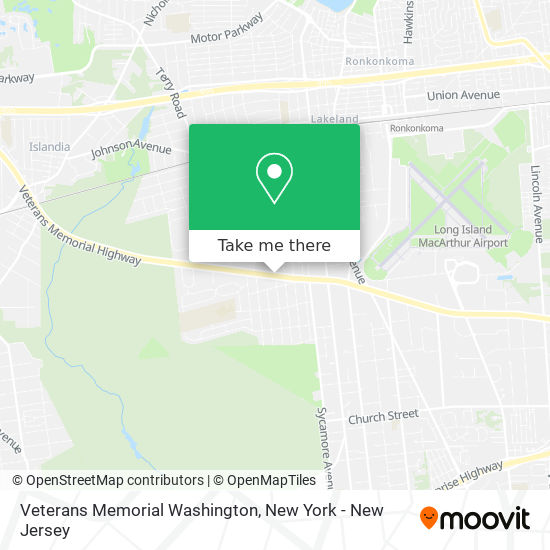 Veterans Memorial Washington map