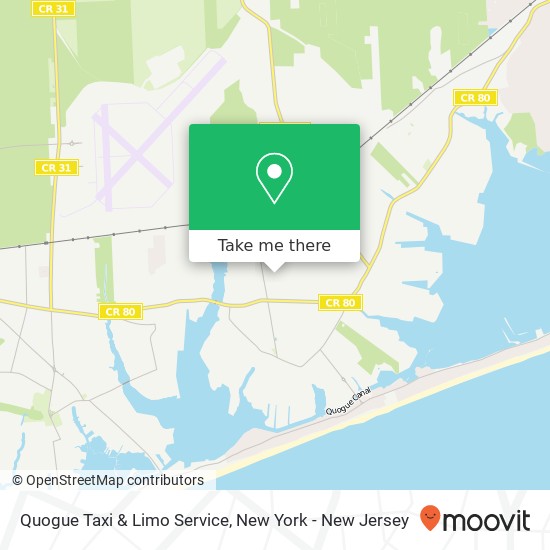 Mapa de Quogue Taxi & Limo Service