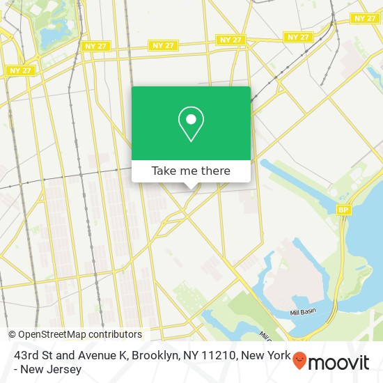 Mapa de 43rd St and Avenue K, Brooklyn, NY 11210