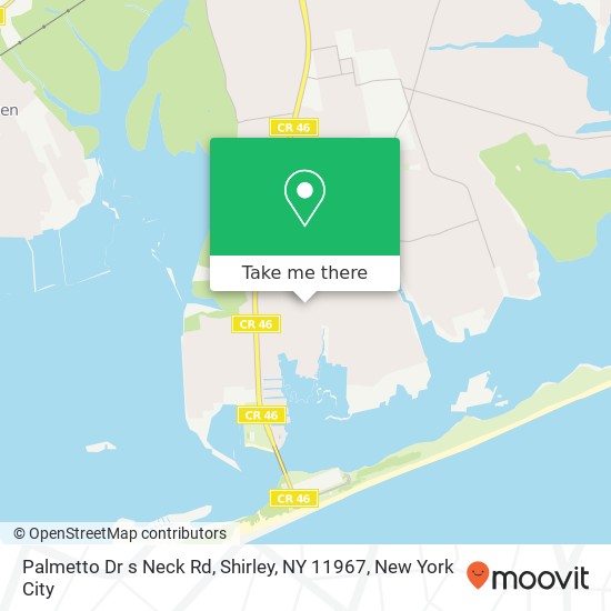 Mapa de Palmetto Dr s Neck Rd, Shirley, NY 11967