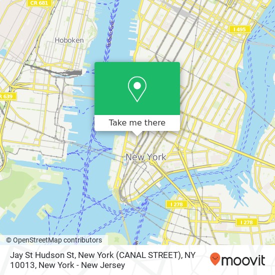 Jay St Hudson St, New York (CANAL STREET), NY 10013 map