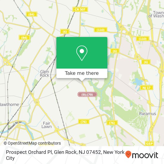 Mapa de Prospect Orchard Pl, Glen Rock, NJ 07452