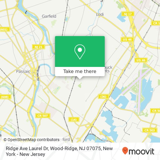 Mapa de Ridge Ave Laurel Dr, Wood-Ridge, NJ 07075