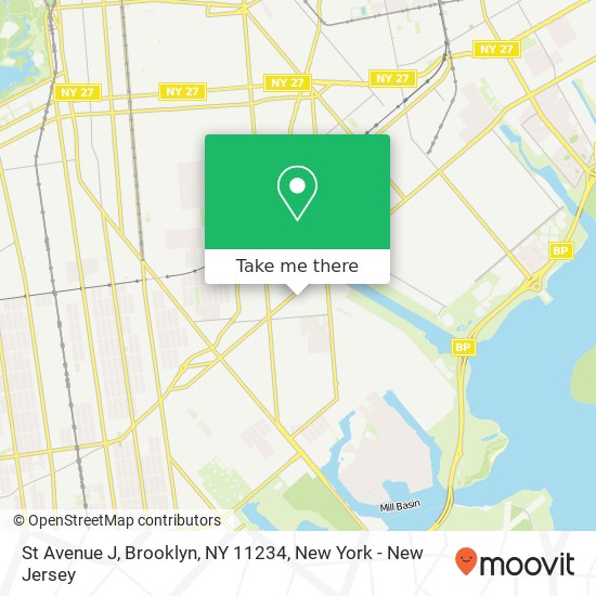 Mapa de St Avenue J, Brooklyn, NY 11234
